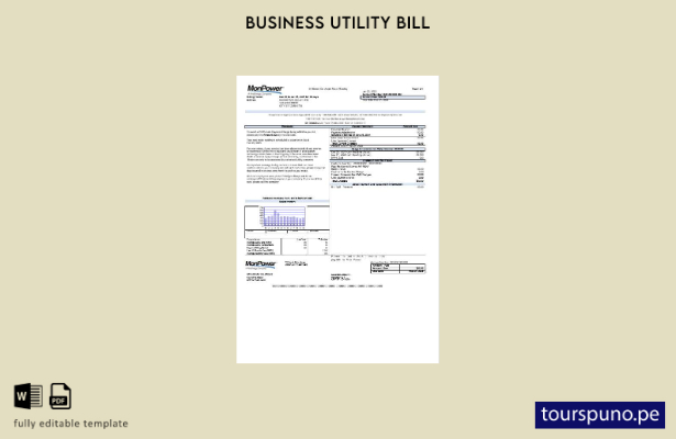 lista para imprimir la plantilla de factura de servicios públicos de USA Mon Pow